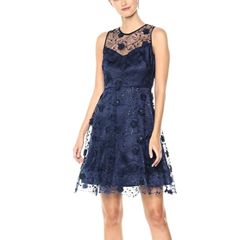 NWT Taylor 3D Floral Lace Cocktail Dress